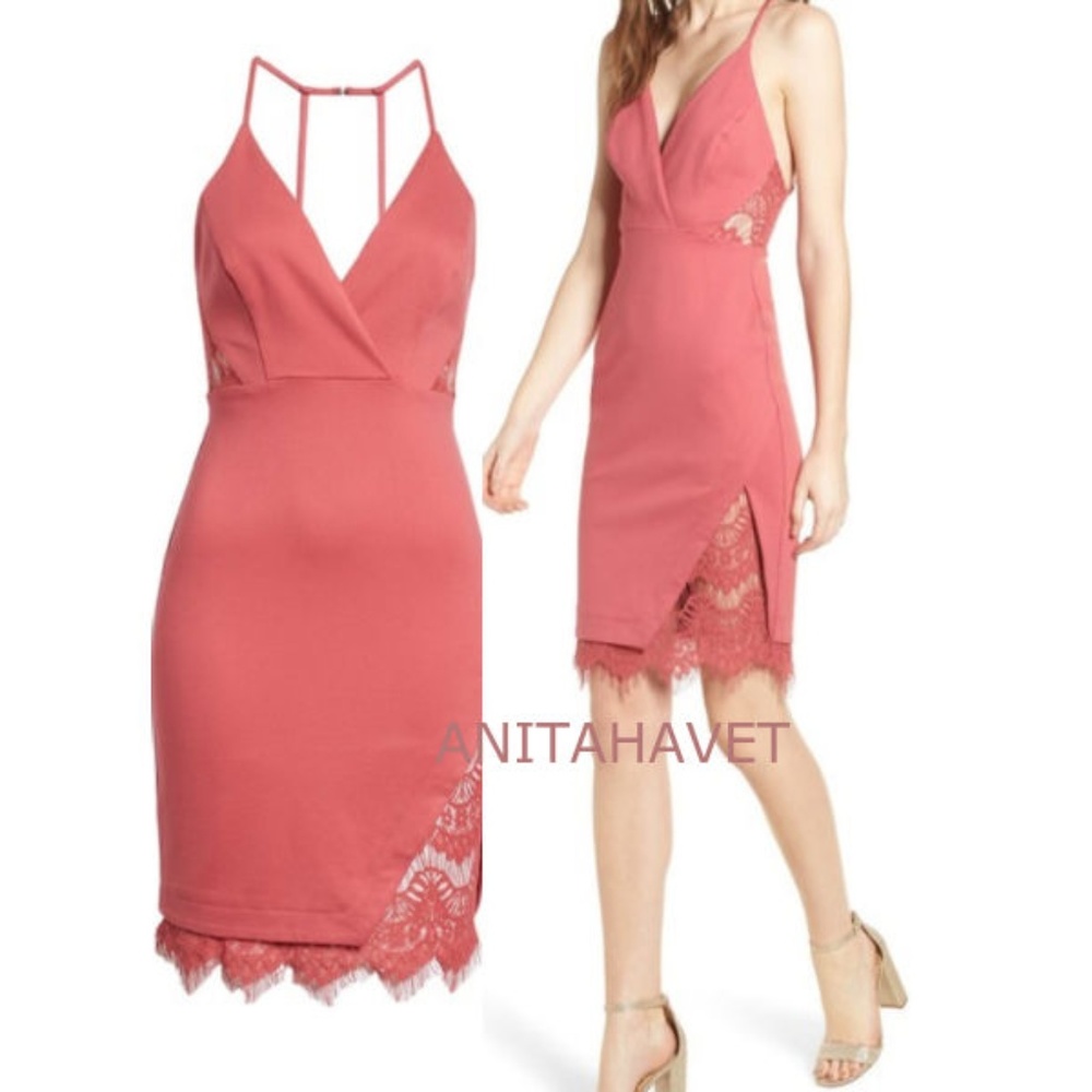 ASTR the Label Peeking Lace Halter Dress
